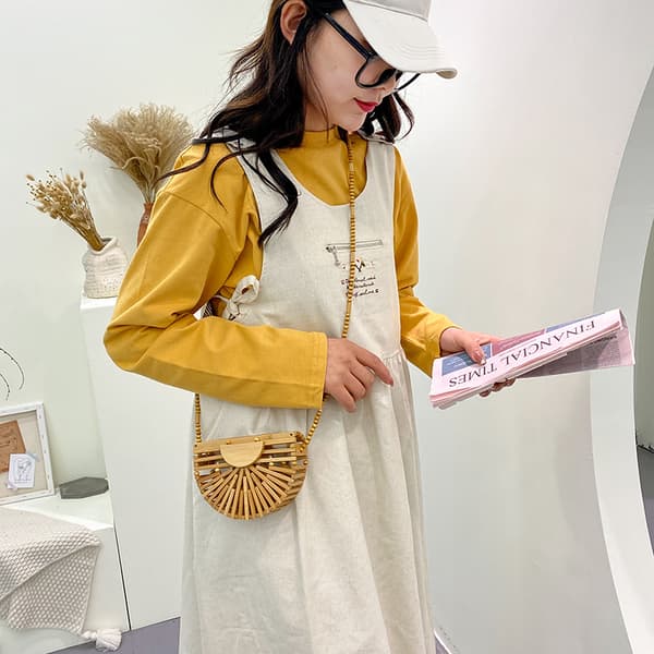 Mode Axelväska Dam Bambu Vävd Sommar Bohemia Crossbody Väskor