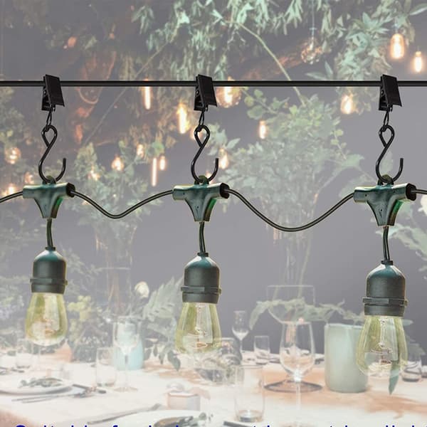 Sæt med 12 sorte rustfrie stål clips ring gardin ring clips - 11,2 x 7,8 x 3 cm
