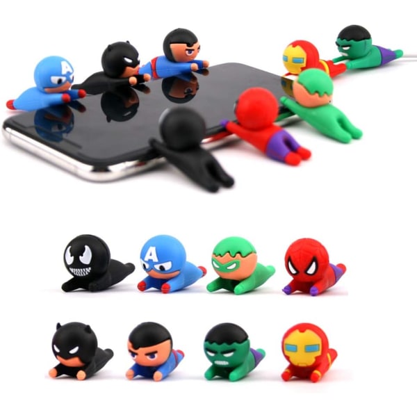 8st Super Hero Data/Laddning/Lightning Cable Protector Saver Chewers ENDAST