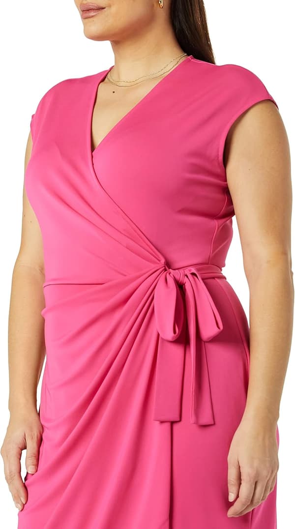 Kvinde Klassisk Cap Sleeve Wrap Kjole L