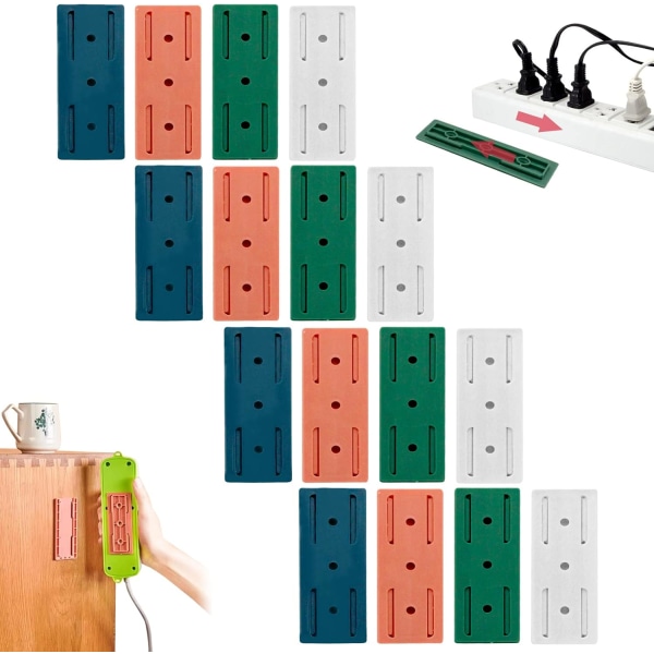 16 st självhäftande stansfri sockelhållare, självhäftande skrivbord S