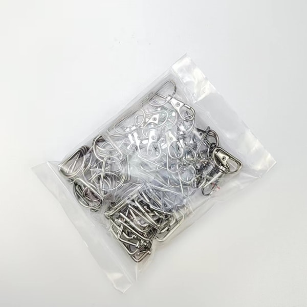 60 stk. metallnøkkelring i bulk - Swivel Snap Hooks, D-ring og Slide Buckle Bac
