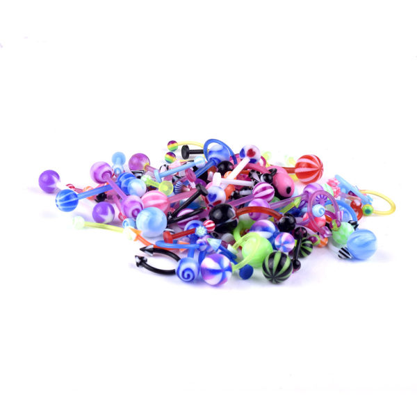 Assorted Body Jewelry - 100Pieces Bundle - Belly, Tongue, Nose Rings, Nippl
