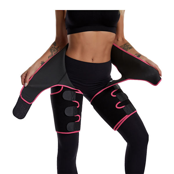 3 i 1 högt midjetrimm för kvinnor fitness viktminskningsbälte, ROSA, (X/XL)
