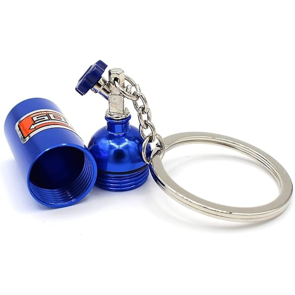 Nitrous Oxide Flaske Nøglering NOS Bil Motorcykel Gave Nøglering Tuning Mænd Mini Ud Støddæmper Rat, Blå