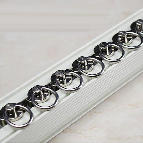 20 st gardinrullglidare i plast med dubbla rullar i aluminiumlegering