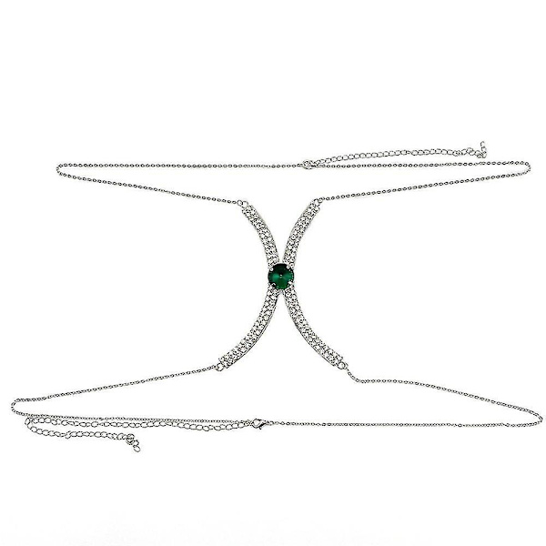 Kvinnors Rhinestone Monterad Bröstkedja Bikini Underkläder Kroppssmycken S