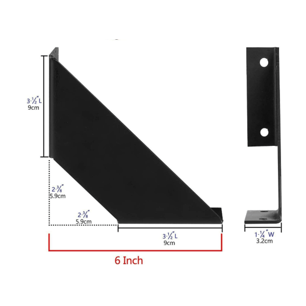 Rustik Hyldebraket til væg, Flydende Hyldebraketter, Metalbraketter, Hyldebraket til væg Hyldebraket til stue soveværelse Dekoration DIY Hylder, 2 stk/sort