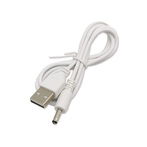 10 stk. strømkabel med USB type A-plugg hvit DC 3,5 mm x 1,35 mm