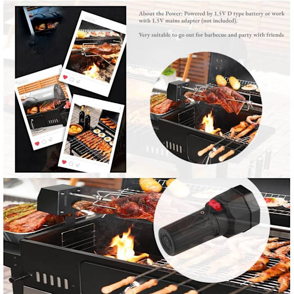 Akkuvarrasmoottori, 1,5 V BBQ-varrasmoottori, grillivarrasmoottori, paistotelineen lisävaruste puutarhaan