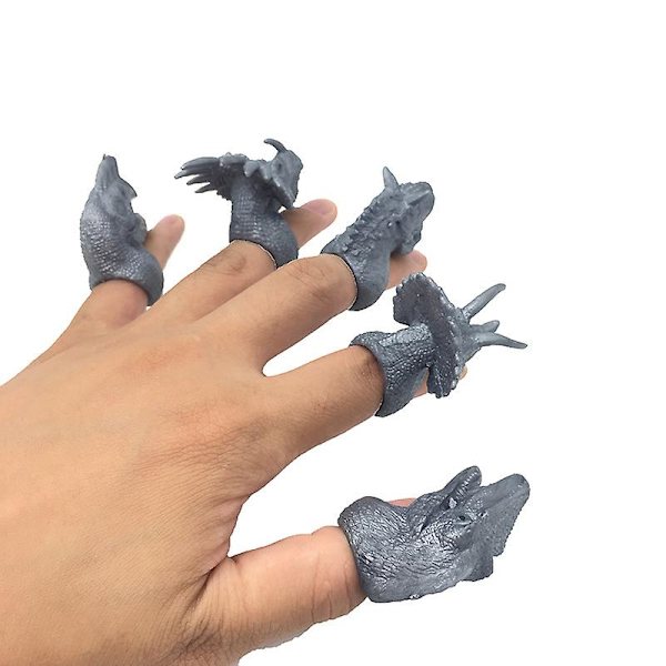 10 stk. Dinosaur Finger Sæt Dinosaur Ring Legetøj Finger Dukke Sjov Finger Puppet Finger Sæt