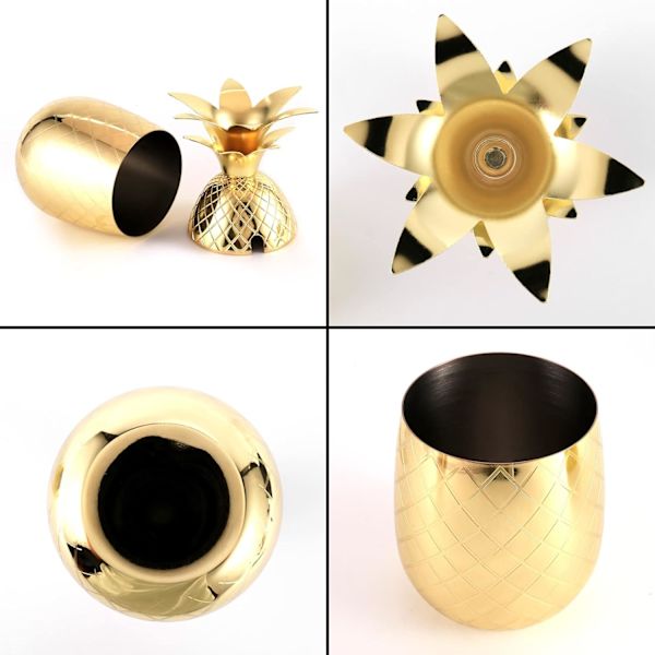 Ananas Glass Metallkrus Moskva Mule Kopp DIY Vinglass Dekorasjoner for Ho