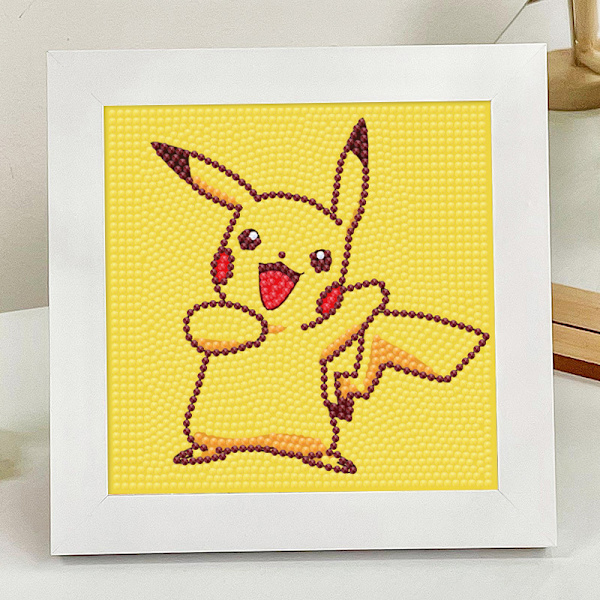 Pikachu timanttimaalaus kehyksellä ja työkaluilla 18*18CM