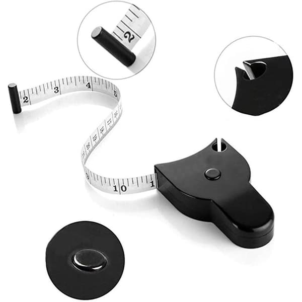 1 st 150 cm måttband set inklusive låsstift och tryckknappstejp
