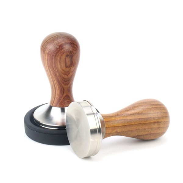 Tamper Set 51 mm - Kaffeestößel aus Edelstahl und echtem Holzgriff