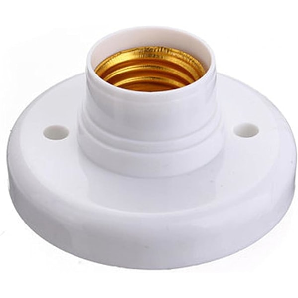 2 st E27-lamphållare, E27-lamphållare rund plastskruvbasuttag, lamphållare E27-uttag väggmonterad, rund skruvhållare lamputtag(