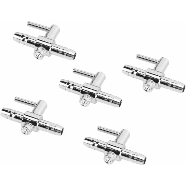 Akvarieluftstrømkontrollventilspak i rustfritt stål 3X2,2 cm 5 stk