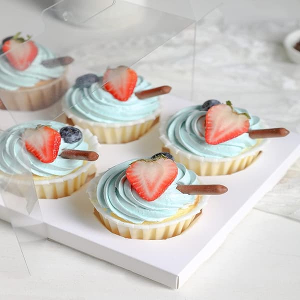 100 stk. bagepapir bageforme kompatible med cupcakes og muffins, (hvid)