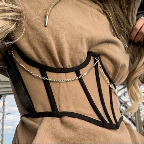 Korsetter för kvinnor Sexig Underbust Gotisk Topp Shaper Modellering Strap
