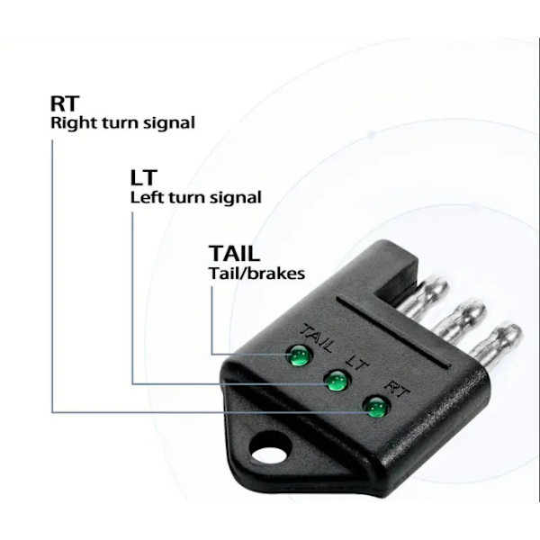 4-benet trailerstik tester 4-vejs flad trailerstik lystester kompatibel med trukket køretøjsledninger med LED-indikatorlys kredsløbstester biltilbehør