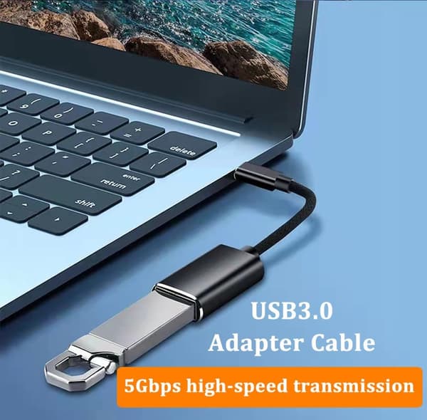 USB C til USB 3.0 Adapter, 5Gbps USB Type C Han til USB A Hun OTG Kabel, Kompatibel med iPhone 16 Pro Max/15 Pro Max Plus, iPad Pro, MacBook Pro/A