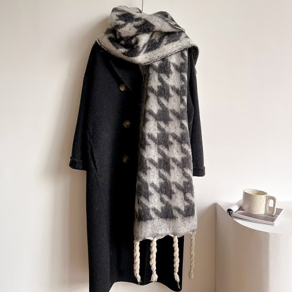 Dobbeltsidig mohair sjal skjerf for kvinner 225*35cm