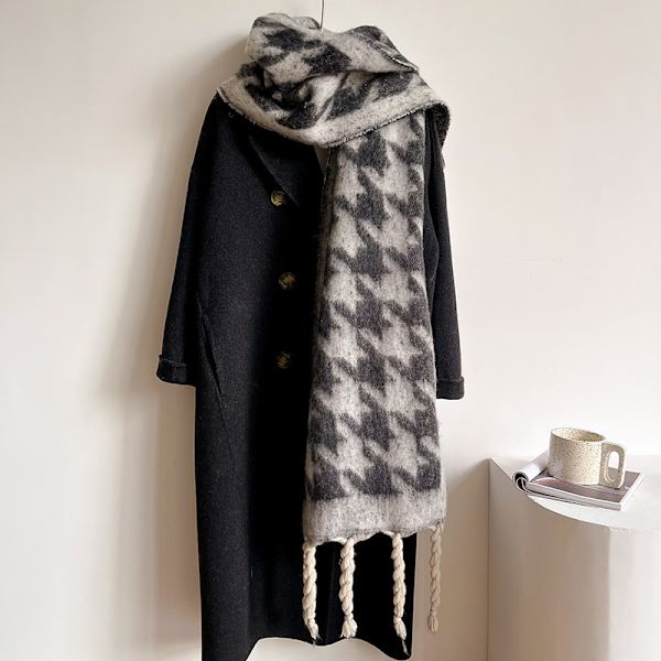 Kvindernes dobbeltsidede mohair sjal tørklæde 225*35cm