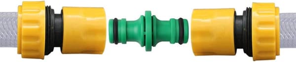 6 stk. dobbelt rørforbindelse, dobbelt han-slangeforbindelse plastikslangefittings kompatible til samling af haveslanger rør (grøn)