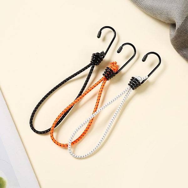 15 cm med spiral krog/hvid elastisk strammer med spiral krog - 25 stk.