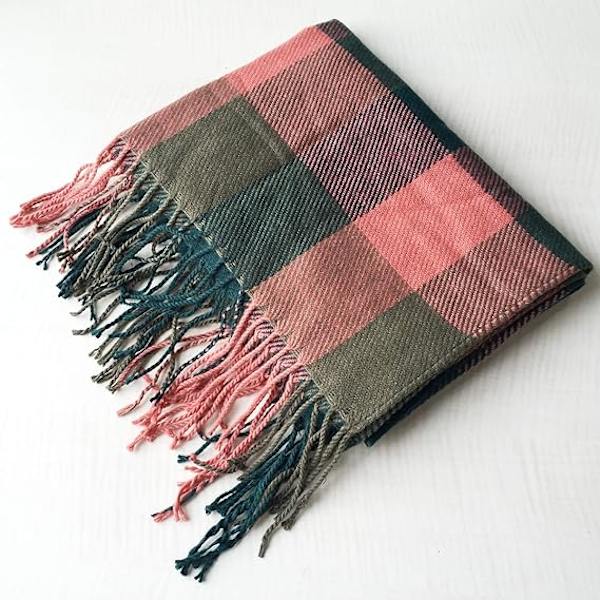 Dam Scarf Fashion Lång Rutig Sjal Wraps Stor Rutnät Vinter Varm