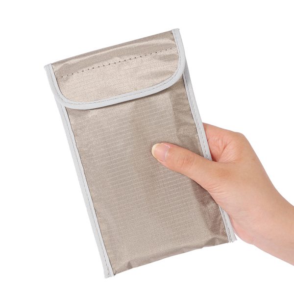Turvallisuuspussi, joka estää puhelimen hihat, säteilysuojattu matkapuhelinkotelo, signaalin estolaukku, RFID-yksityisyyden suojakotelot, älypuhelimet 18,5*11CM vaaleankeltainen