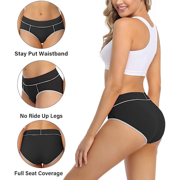 Kvinder Bomuld Stretch Trusser Komfortable Mid Waist Briefs Kvinder Åndbar