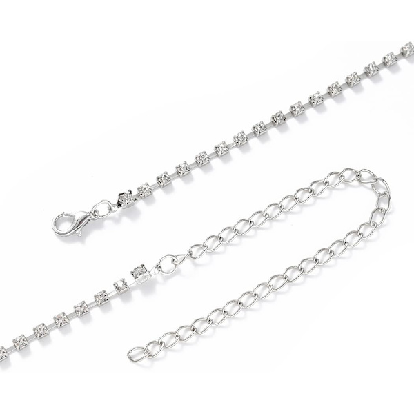 Glittrande strasskroppskedjor Silver Crystal Chest Chain Harness