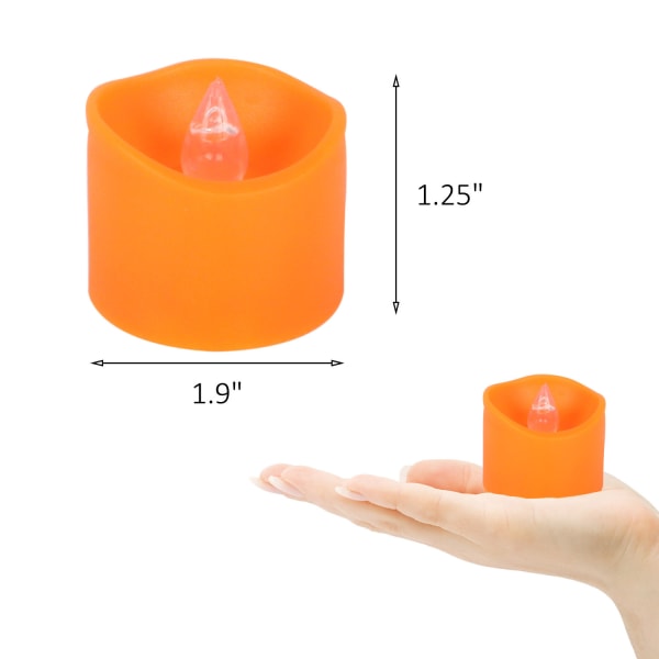 12-pack LED-lampor, små flimrande orange LED-värmeljus