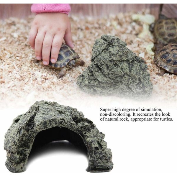 Krybdyr Shelter Resin Cave Stone Cave Shelter Hiding Turtle House for Repti