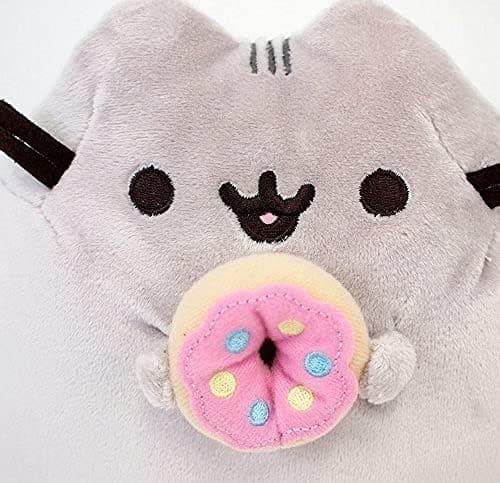 With Donut & Bonus Donut Clip -pehmolelu, harmaa kissa, 9,5\"