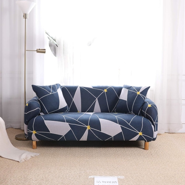 Sofföverdrag 3-sits (lämplig för soffa med längd 190-230 cm) Sofföverdrag Justerbart Elastiskt Stretch Soffa Överdrag Soffskydd Tryckt Sofföverdrag Soffskydd
