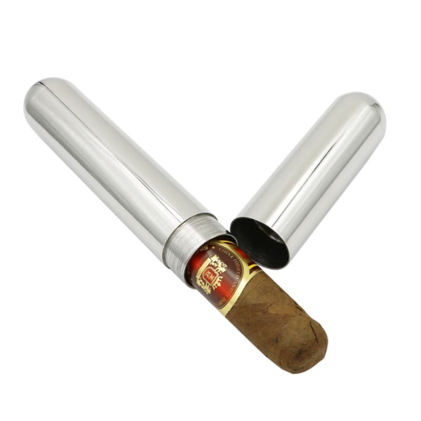 Rustfrit stål Single Cigar Tube Cigar Case Pocket Cigar Holder
