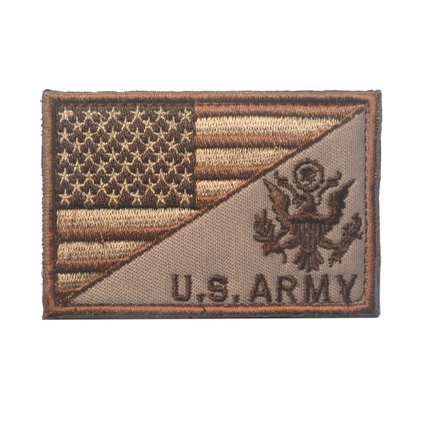 2 stk. Amerikansk flagg/Army Veteran US Armed Forces brodert militærpatch