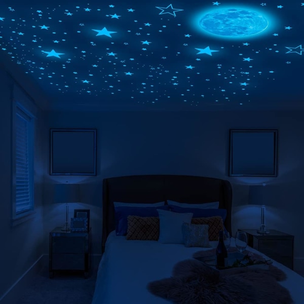 Luminous Stars Ceiling, 1049 Wall Stickers, Indeholder Moon and Stars Decorat