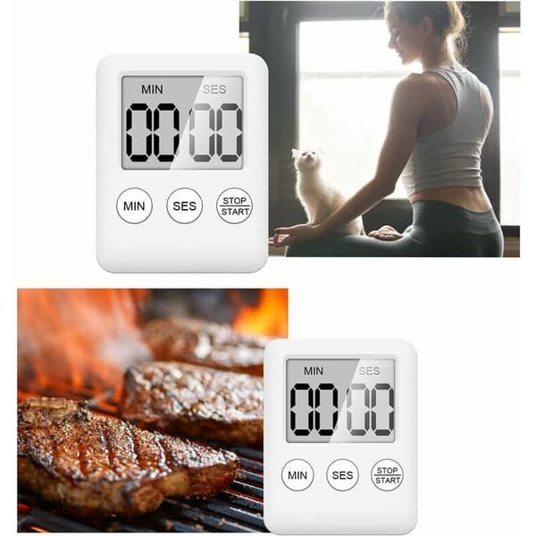 Kjøkken Timere 4 Pakk - Digital Timer med Magnet - Nedtellingstimer for Matlaging
