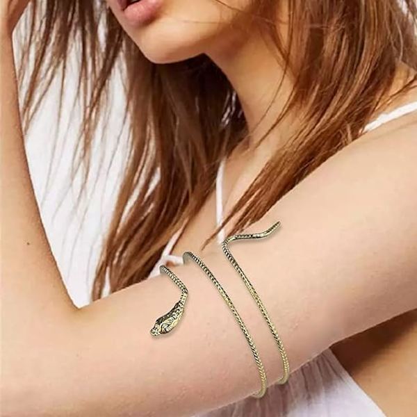 Kostymkompisar Metallorm Armband? Punk Metall Coiled Snake Spiral Övre Arm