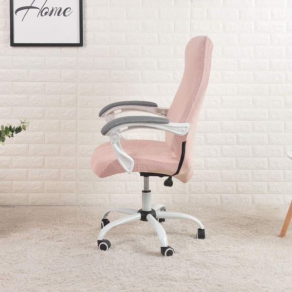 Kontorstoltrekk vanntett rosa elastisk jacquard datamaskin stoltrekk for lenestol størrelse M