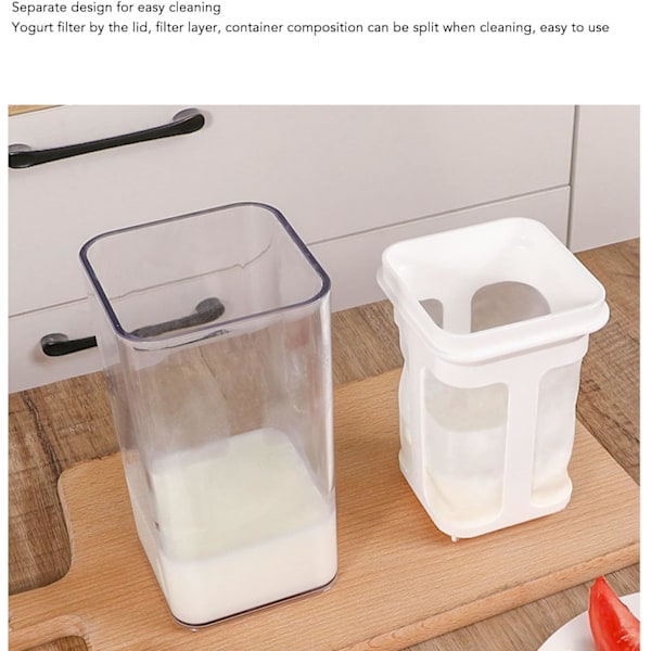 1L Yoghurt Sil - Vannseparator - For å lage tykk gresk yoghurt og cordial