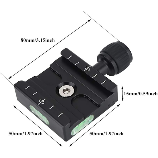 Arca Style Bipod Skinneadapter med Svingbart Feste Arca Hode Metallklemme Svart Hurtigutløserplate for Arca RRS Benropod Hode Lj