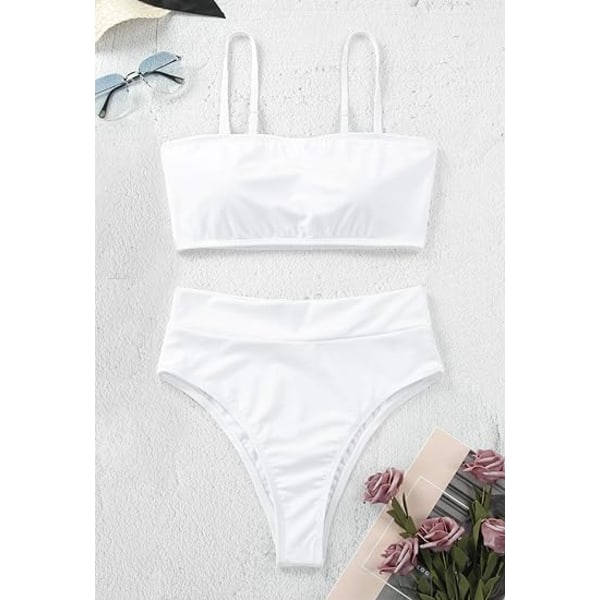 Aftagelige stropper til kvinder Frække højtaljede bikinisæt badedragt，XL