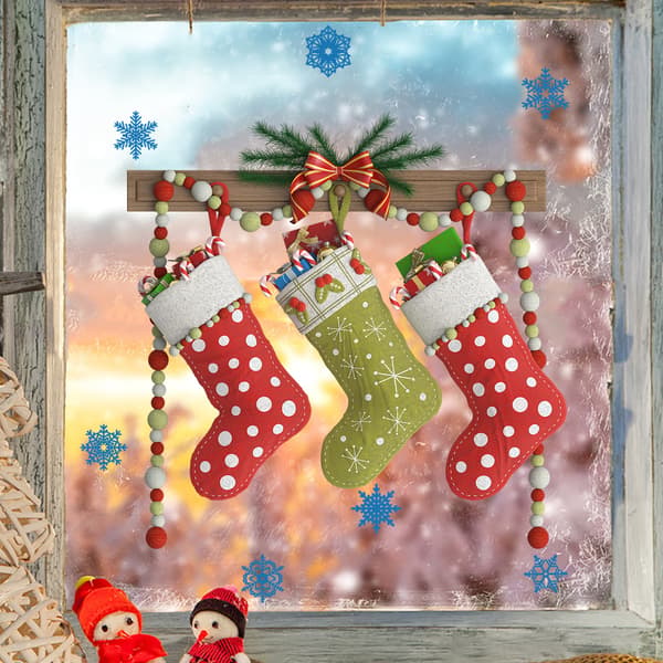 Julstrumpa kreativa julväggdekaler