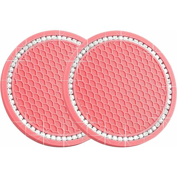 2PCS 2,75 tum halkfria silikonbilunderlägg (rosa)