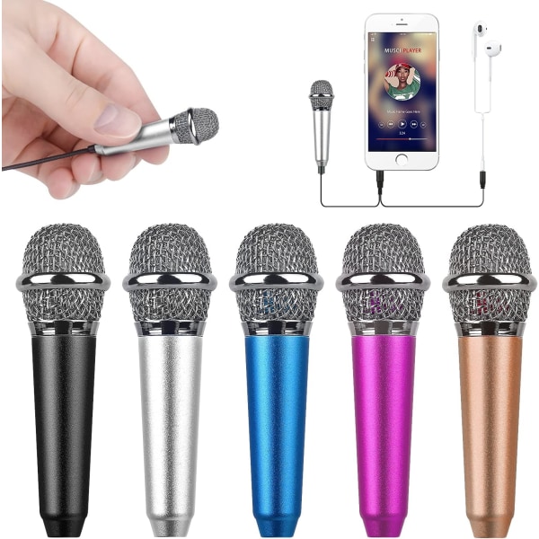 Mini bærbar vokal-/instrumentmikrofon for bærbare mobiltelefoner