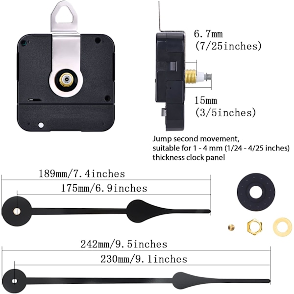Højmoment Urværk Udskiftningsmekanisme med Urvisere til Passer Urskiver Op Til 56cm/22tommer Diameter